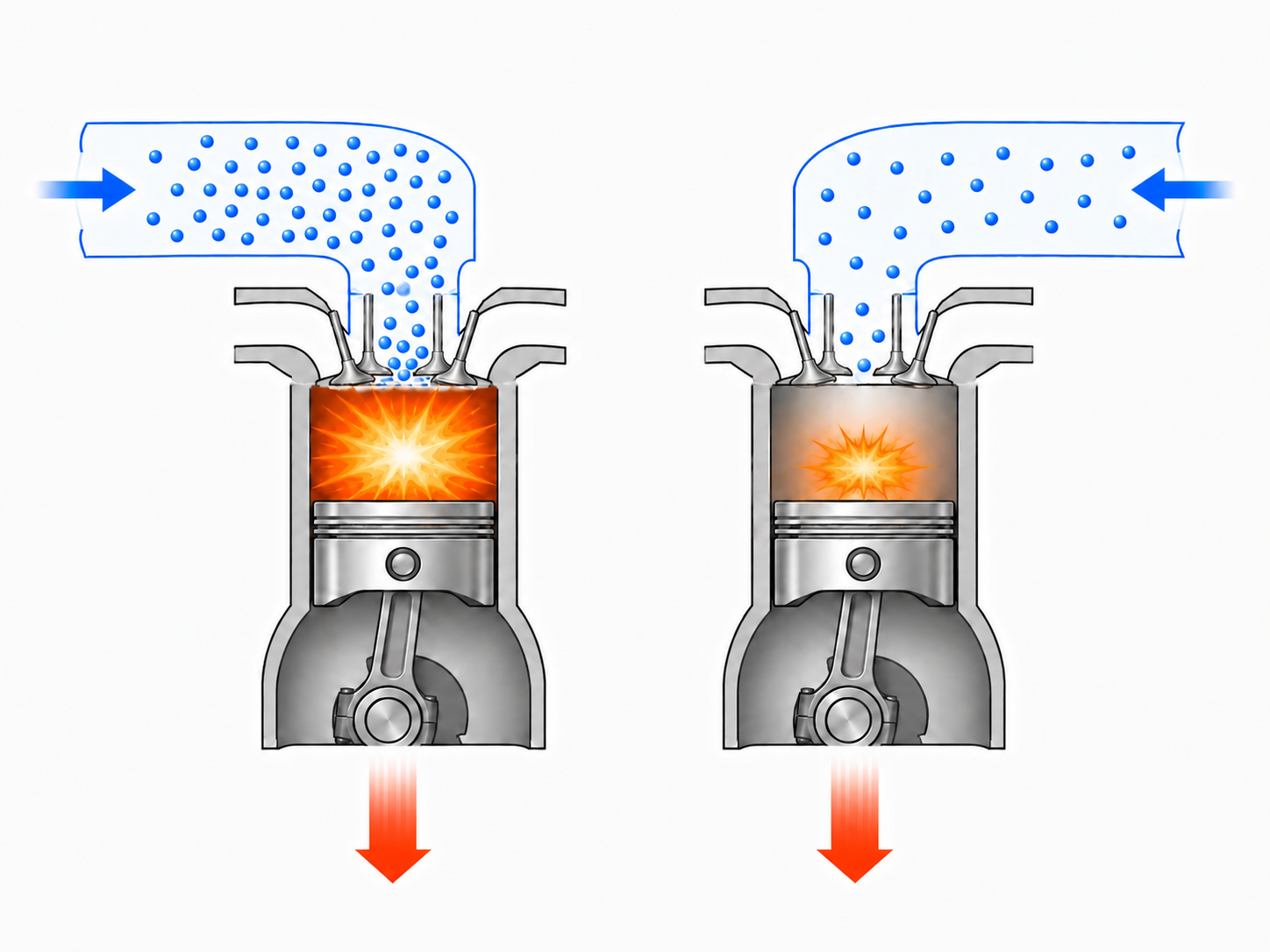シリンダーに入る空気密度の違い